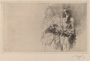 两位阿拉伯人的肖像》（Croquis）。 作者 玛丽亚·福图尼