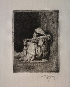 坐着的摩洛哥人。 作者 Mariano Fortuny y Carbó