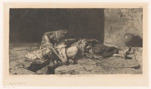 守望朋友尸体的阿拉伯男子
Arabe veillant sur le corps de son ami（标题见实物）