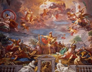 Marcus Furius Camillus 打破与高卢人的条约，入口大厅，Galleria Borghese（壁画）