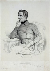 Alphonse de Lamartine 1790-1869的肖像。