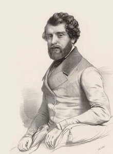 作曲家费德里科-利玛窦1809-1877年的画像，1844年。