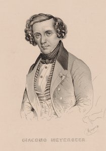 作曲家贾科莫-梅耶贝尔的肖像，1791-1864年，1836年。 作者 Marie Alexandre Menut Alophe