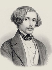 钢琴家和作曲家Julius Schulhoff的肖像，1825-1898年，1850年。 作者 Marie Alexandre Menut Alophe