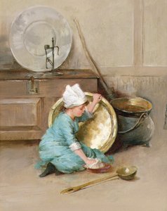 抛光黄铜，约1900年（油画板）。 作者 玛丽·伊丽莎白·西摩·卢卡斯