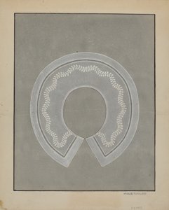 绣花亚麻领，约1936年。