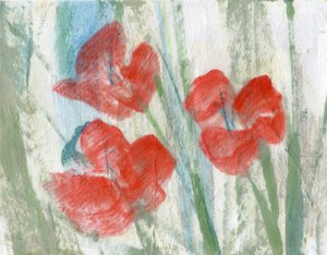 红花，2020 年（混合媒介，A4 纸）