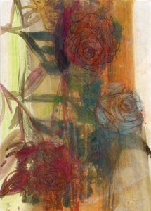 玫瑰，2022 年（纸面油画） 作者 玛丽娜·法尔科