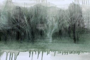 看不见的布希》，2023 年（纸上油画和木炭） 作者 玛丽娜·法尔科