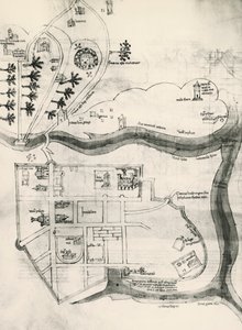 耶路撒冷地图，来自《十字架信徒的秘密》（Liber Secretorum Fidelium Crucis）。 作者 老马里诺（后）萨努托