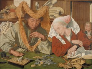 商人和他的妻子 作者 Marinus van Reymerswale