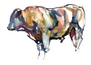日落之后，2010年，（纸上水彩和水粉） 作者 马克·阿德灵顿
