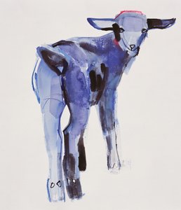蓝孩子，Cazalla de la Sierra，1999年（纸上混合媒体） 作者 马克·阿德灵顿