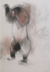 Grizzly，1995年（木炭，石墨和纸上谈话） 作者 马克·阿德灵顿