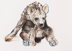 鬣狗幼崽（头朝下），2019年 作者 马克·阿德灵顿
