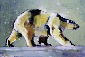 冰熊，1998年（纸上混合媒体）