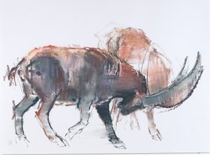 Scimitar，2006（木炭和纸上谈话） 作者 马克·阿德灵顿