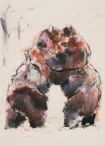 摔跤（木炭和纸上谈话） 作者 马克·阿德灵顿