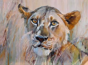 Young Lion in the Grass, 2020 作者 马克·阿德灵顿