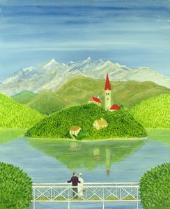 雪山桥上的恋人 作者 马克·巴林