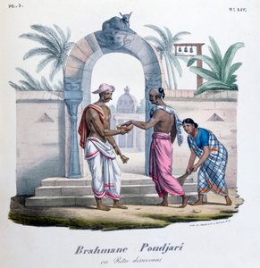 印度，一座寺庙外，1828年
