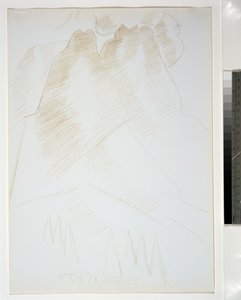 带建筑物和树木的山地景观，1933年 作者 马斯登·哈特利