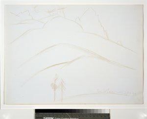 山区景观与两棵松树 作者 马斯登·哈特利