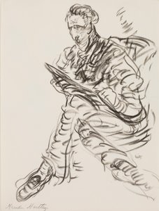 作为绘图员的自画像，c.1908（纸上的平版蜡笔）