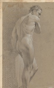 男性裸体站立，从背后看（1770 年一等奖） 作者 马丁·豪特曼