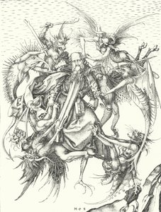 圣安东尼的诱惑（版画） 作者 马丁（后）尚高尔