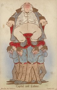 Capital and Labour (colour litho)