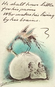 他的痛苦将得不到回报/他靠头脑谋生（彩色平版印刷）。