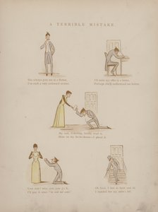 Page from the Humours of Cynicus (coloured engraving)