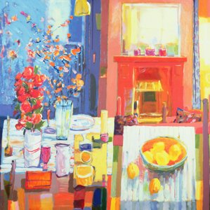 两张桌子》，2001年（布面丙烯）。 作者 马丁·德森