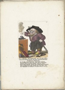 De dwerg Blasius Rauchmantl als alchemist，约 1710 年
Blasius Rauchmantl 先生，无成果炼金术 Archi-Sectator, Quintae Essentiae Stultorum Possessor（物品上的标题）
Il Callotto resurcitato oder Neu eingerichtes Zwerchen Cabinet（系列 ti
