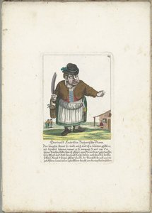 De dwerg Gertraud Knörtzlin，约 1710 年
格特劳-克诺尔茨林，《白日梦》（物品上的标题）
Il Callotto resurcitato oder Neu eingerichtes Zwerchen Cabinet（系列名称） 作者 马丁·恩格尔布雷希特（归因于）
