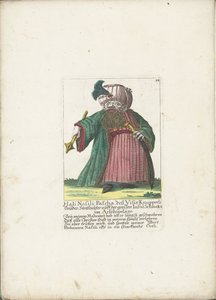 矮人哈里-纳西里-帕夏，约 1710 年
Hali Nasili Pascha, deß Visir Knupperli Bruder, Statthalter auff der grossen Insul Schmeks im Arschipelago（物品上的标题）
Il Callotto resurcitato oder Neu eingerichtes Zwerchen Cabinet（系列名称） 作者 马丁·恩格尔布雷希特（归因于）