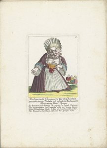 De dwerg Mademoiselle Poupon, als Parijse schone，约 1710 年
普蓬小姐，被称为巴黎美人，是著名的议会辩护律师奇坎先生的女儿。奇坎（物品上的标题）
Il Callotto resurcitato 或新装矮人小屋 作者 马丁·恩格尔布雷希特（归因于）