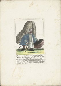 De dwerg Robert von Parukenfeldt，约 1710 年
罗伯特-冯-帕鲁肯费尔特先生，大加拉长颈骑士（物品上的标题）
Il Callotto resurcitato oder Neu eingerichtes Zwerchen Cabinet（系列名称） 作者 马丁·恩格尔布雷希特（归因于）