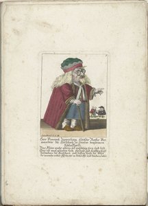 De dwerg Vincentz Zipperling in een bontjas，约 1710 年
文森特-齐珀林先生，在他舒适的睡裘中的赫斯邱的ältester Raths verwandter zu Hirschau（物品上的标题）
Il Callotto resurcitato oder Neu eingerichtes Zwerchen Cabinet（系列名称） 作者 不明