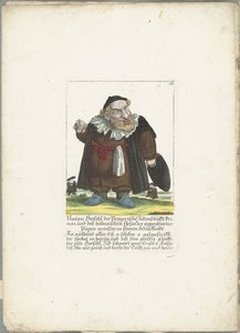 De joodse dwerg Natan Hirschl，约 1710 年
Natan Hirschl the Prague Judenschaft Primas, und deß höbraischen Gesatz approbierter Püpen-maister, in his Schulkleijdt (title on object)
Il Callotto resurcitato oder Neu eingerichtes Zwerchen Cabinet（书名号上的文字