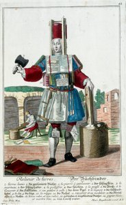 级别。书籍装订者。Martin Engelbrecht (1684-1756)的雕刻，载于18世纪德国的 "Manouvries habilles的新集会"。巴黎，装饰艺术