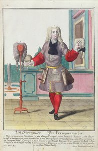 The Wigmaker，于1735年出版于奥格斯堡 作者 马丁·恩格布雷希特