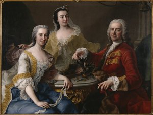 约瑟夫·安杰洛·德·法兰西（1691-1761）与家人，由 Mijtens (Meytens)、Martin van, the Younger (1695-1770) 所著。 布面油画 作者 马丁二世Mytens或Meytens