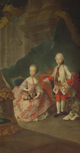 奥地利皇后玛丽亚·特蕾莎的两个孩子（1717-80）利奥波德（1747-92）（后来的皇帝利奥波德二世）和他的妹妹玛丽亚·克里斯汀公主（后来的阿尔伯特·萨克森 - 维森的妻子
