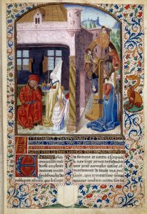 命运的寓言：代表一个靠近命运之轮的年轻女子。 Martin Le Franc (1410-1461) 1447-1448，巴黎 B.N. 作者 Martin Le Franc