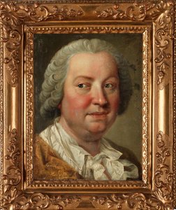 Autoportrait - Peinture de Martin van Meytens le jeune (1695-1770), huile sur toile, 36x26,5 cm - Self-Portrait, Oil on canvas by Martin van Meytens the Younger - Private Collection
