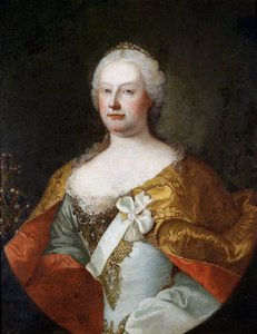 奥地利玛丽亚-特蕾莎皇后肖像（1717-1780 年）--马丁-凡-梅滕斯（1695-1770 年）的画作，布面油画，约 1750 年，荷兰艺术品