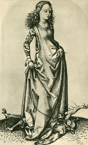 圣玛格丽特（St Margaret）在15世纪中叶践踏恶魔，1943年。