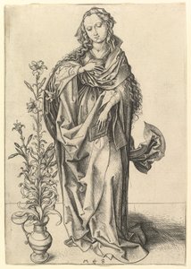 通告：处女，约。 1435-1491。 作者 马丁·尚高